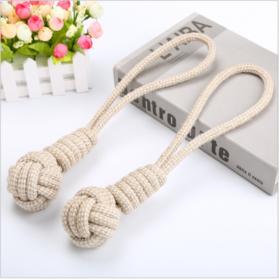 healthy environmental jute rope cotton ball  braided teeth cleaning pet toys