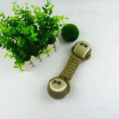 Pet training hemp rope dumbbell dog toy