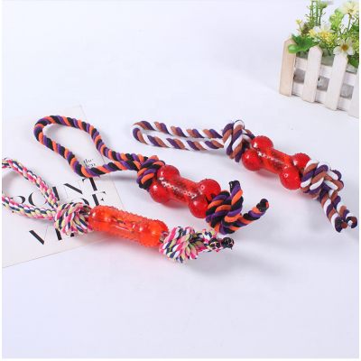 Double section hair bone spurs dog bite rope pet cotton string toy cat dog