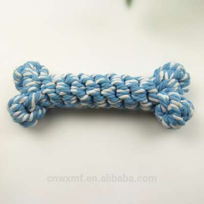 Bone shape Customised pet toys soft cotton rope dog toy